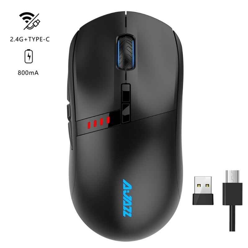 Chuột không dây Ajazz i305 Pro Black (USB/RGB/màu đen)  có thời lượng pin cao